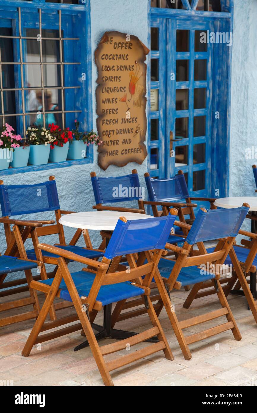 Bar ad Agia Galini, Grecia; Creta; Europa. Foto V.D. Foto Stock