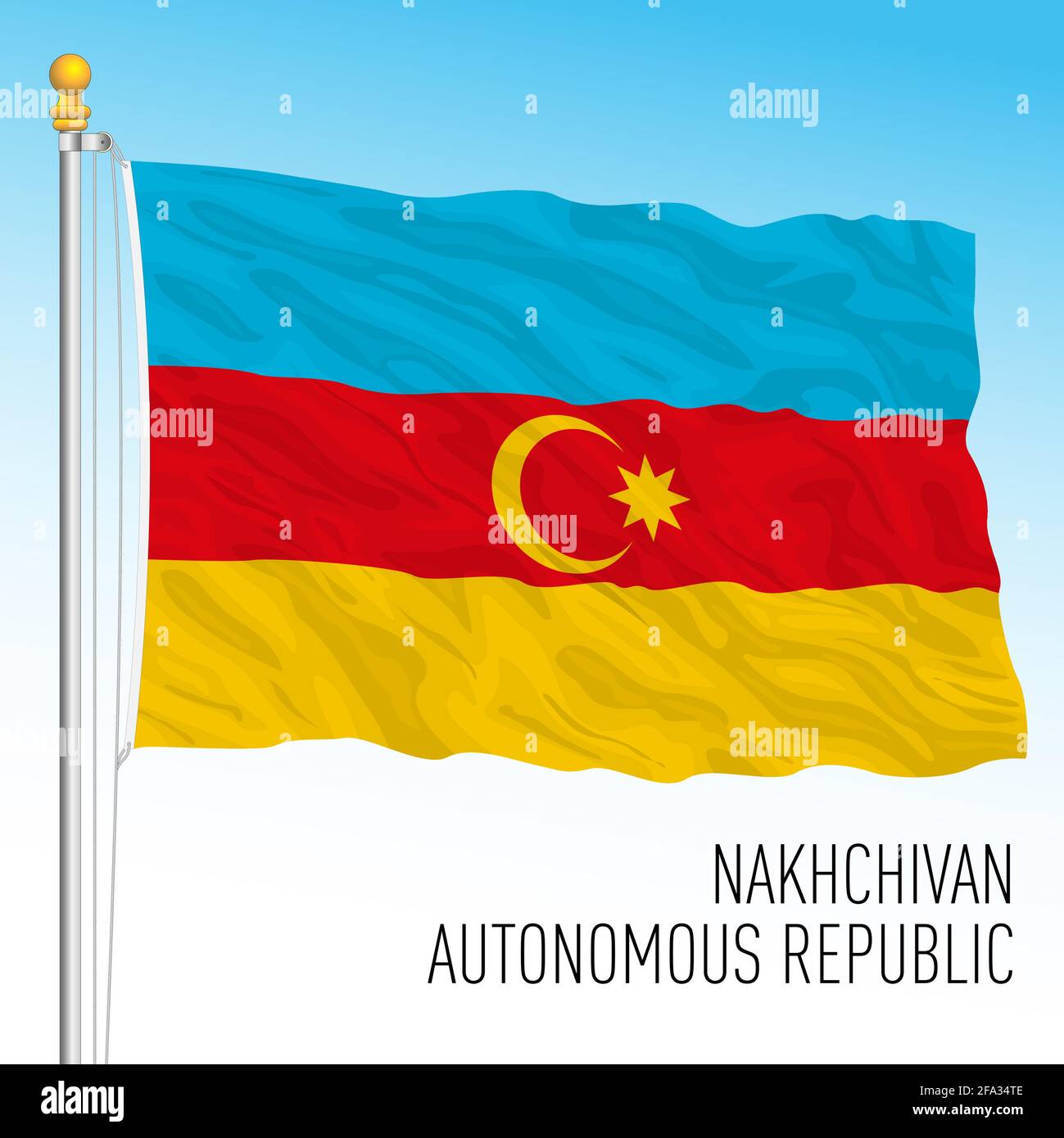 Bandiera della Repubblica autonoma di Nakhchivan, Azerbaigian, paese asiatico, illustrazione vettoriale Illustrazione Vettoriale