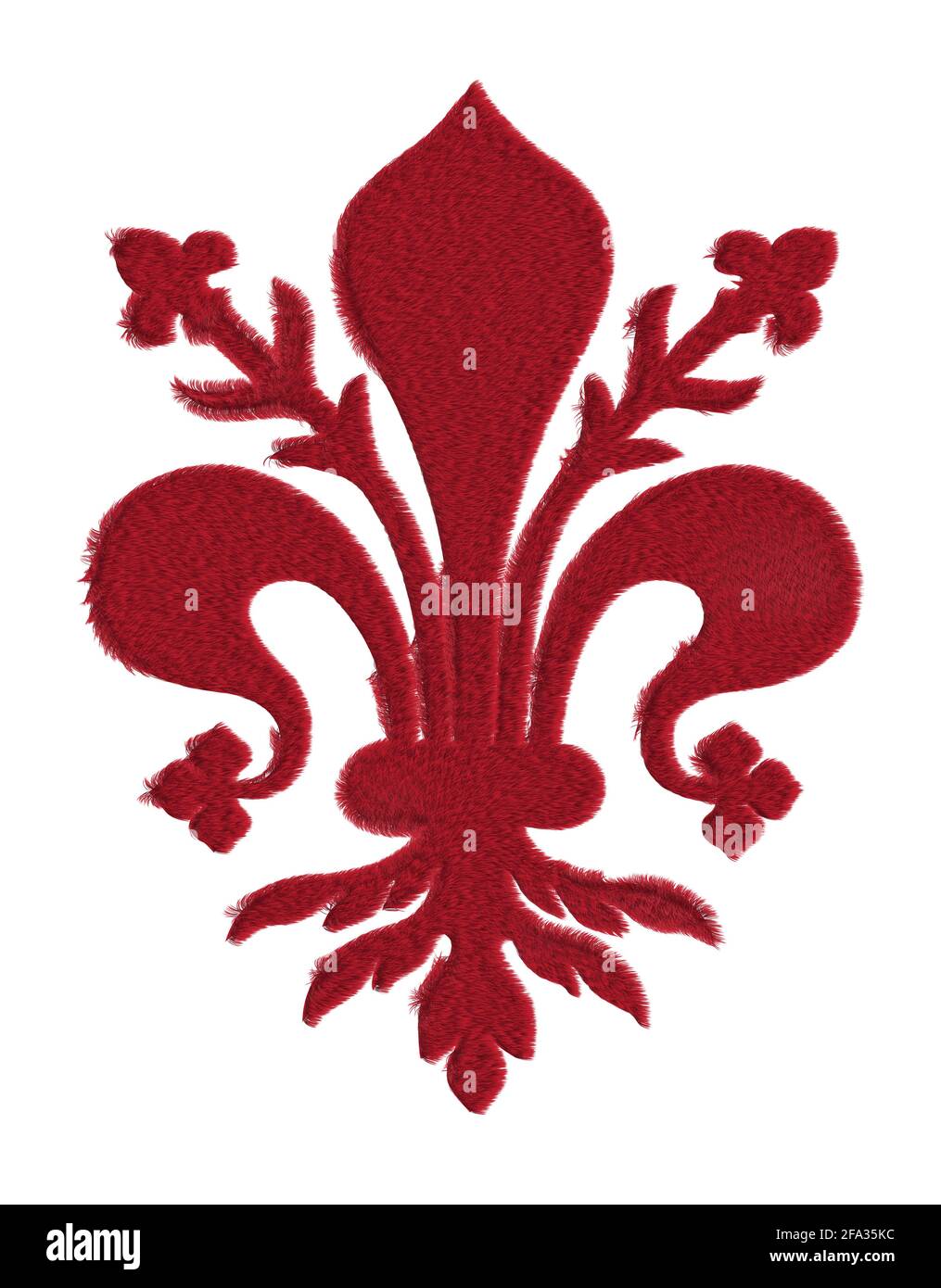 Giglio rosso di Firenze fatto con panno peloso Foto Stock