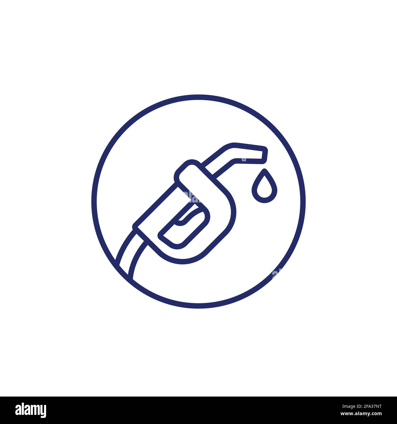icona dell'ugello del gas, vettore di linea della stazione di benzina Illustrazione Vettoriale