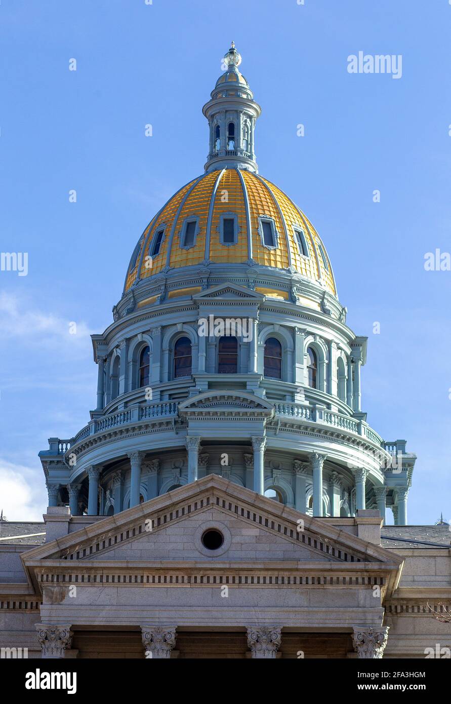 Colorado state Capitol Building, situato in 200 East Colfax Avenue a Denver, Colorado, Stati Uniti. Foto Stock