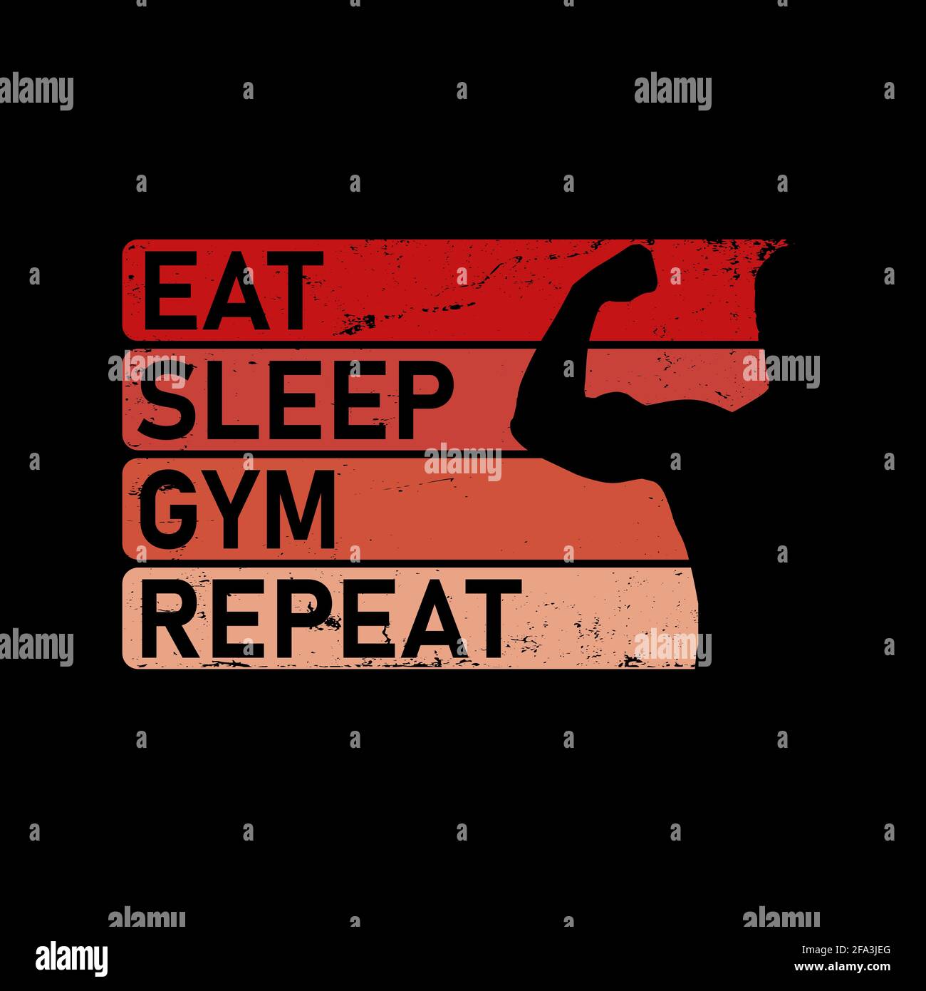 Treno Eat Sleep Ripeti. Citazione motivazionale. Modello per palestra, t-shirt, copertina, banner o le tue opere d'arte. Illustrazione Vettoriale