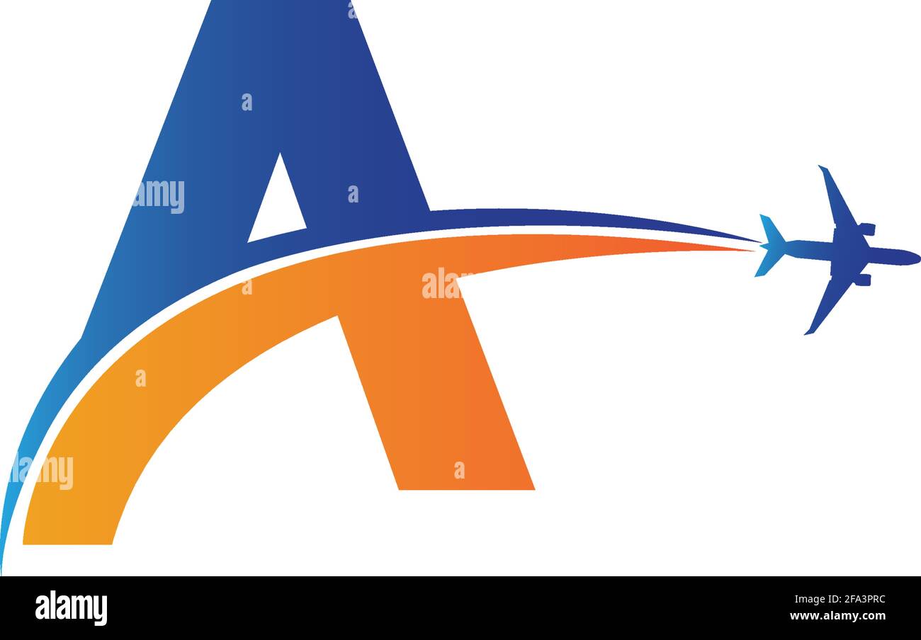 Lettera A modello-vettore di disegno del logo di Air Travel Illustrazione Vettoriale