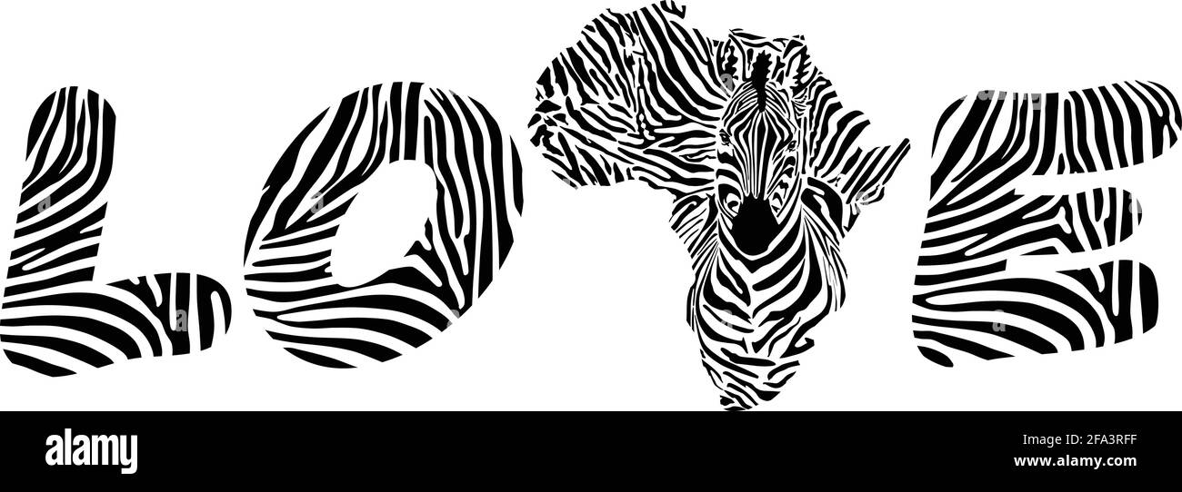 Amore per zebre selvatiche Africa Illustrazione Vettoriale