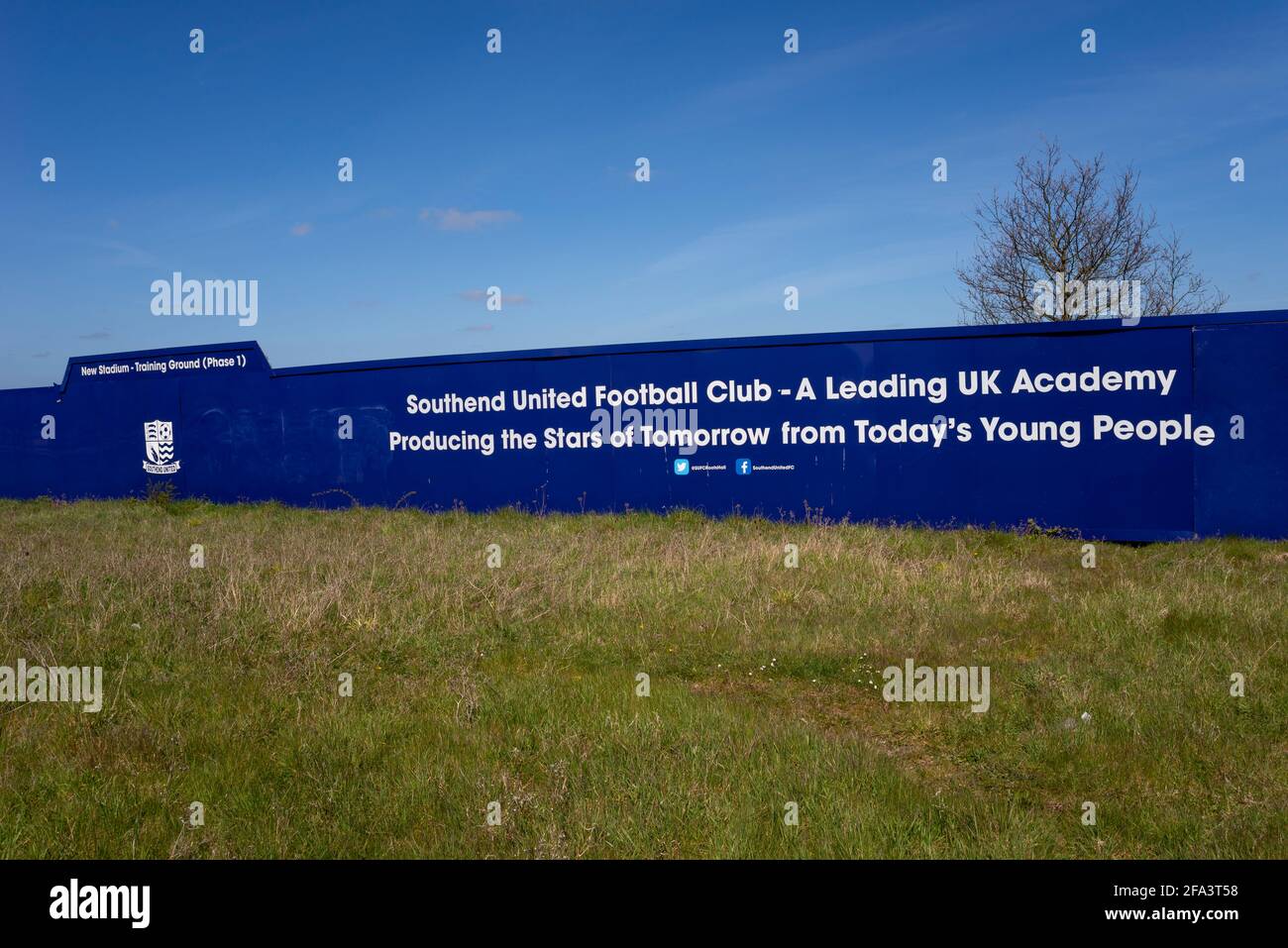 Costruzione sito di imbarco intorno proposto Southend Utd club di calcio nuovo stadio di allenamento in Fossetts Way, Fossetts Farm. Accademia Foto Stock