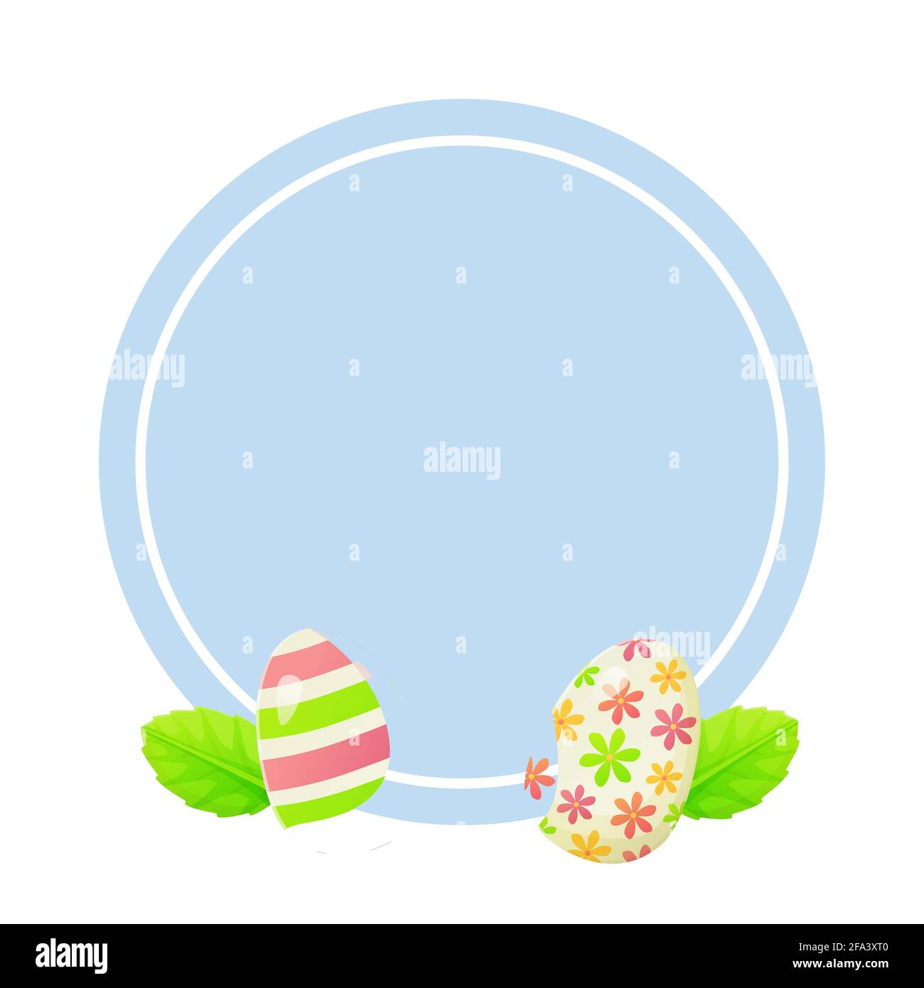 Buon biglietto d'auguri pasquale con uova, vite e fiori. Può essere utilizzato per promozione, invito, offerta speciale tipografia concetto modello. Scorte Illustrazione Vettoriale