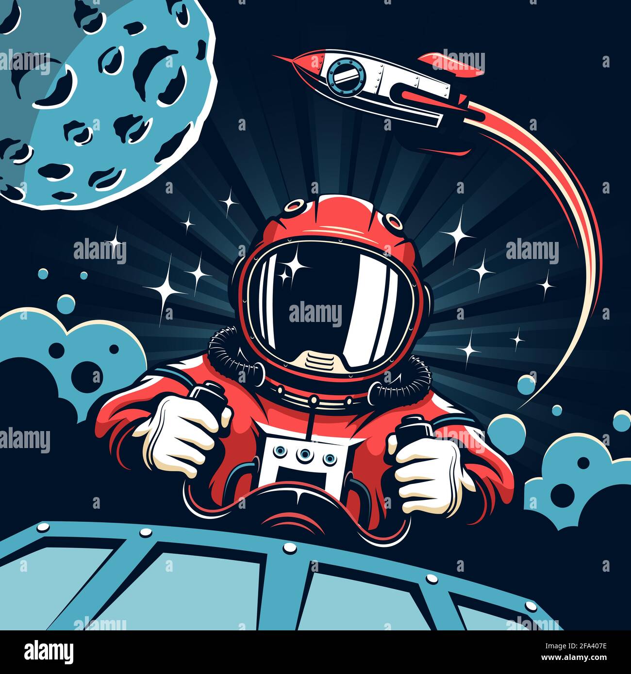 Poster spazio in stile vintage Illustrazione Vettoriale