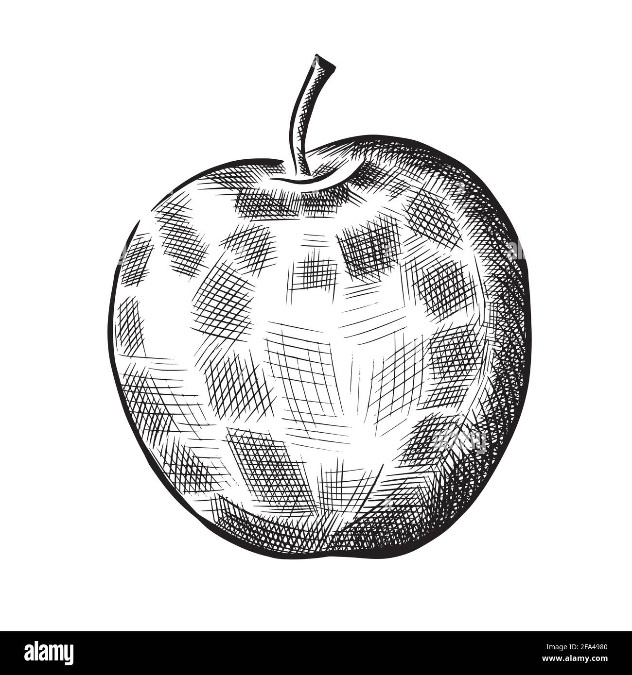 L'oggetto Apple è in tratteggio. Illustrazione vettoriale Illustrazione Vettoriale