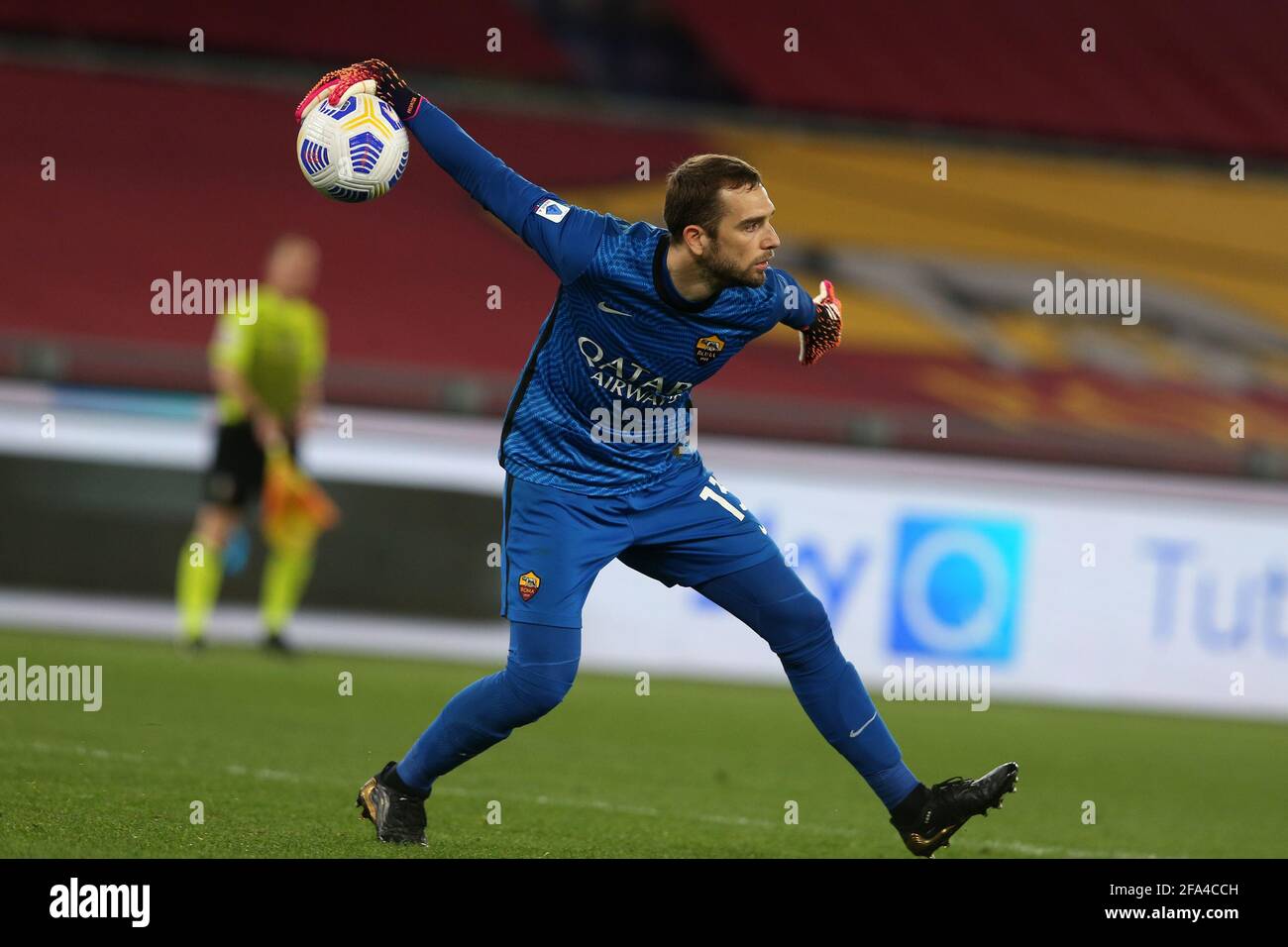 Roma, Italia. 22 Apr 2021. Pau Lopez (Roma) in azione durante la Serie A Tim Match tra ROMA E Atalanta BC allo Stadio Olimpico il 22 2021 aprile a Roma, Italia. (Foto di Giuseppe fama/Pacific Press) Credit: Pacific Press Media Production Corp./Alamy Live News Foto Stock