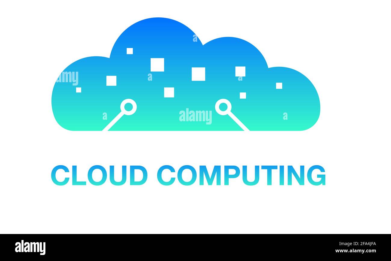Concetto di cloud computing. Illustrazione delle informazioni digitali in un cloud. Foto Stock