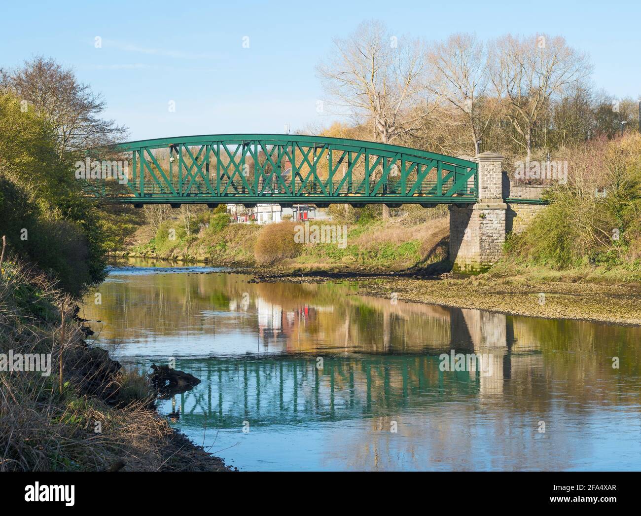 Fatfield Bridge sul fiume indossare a Washington, Inghilterra nord-orientale, Regno Unito Foto Stock