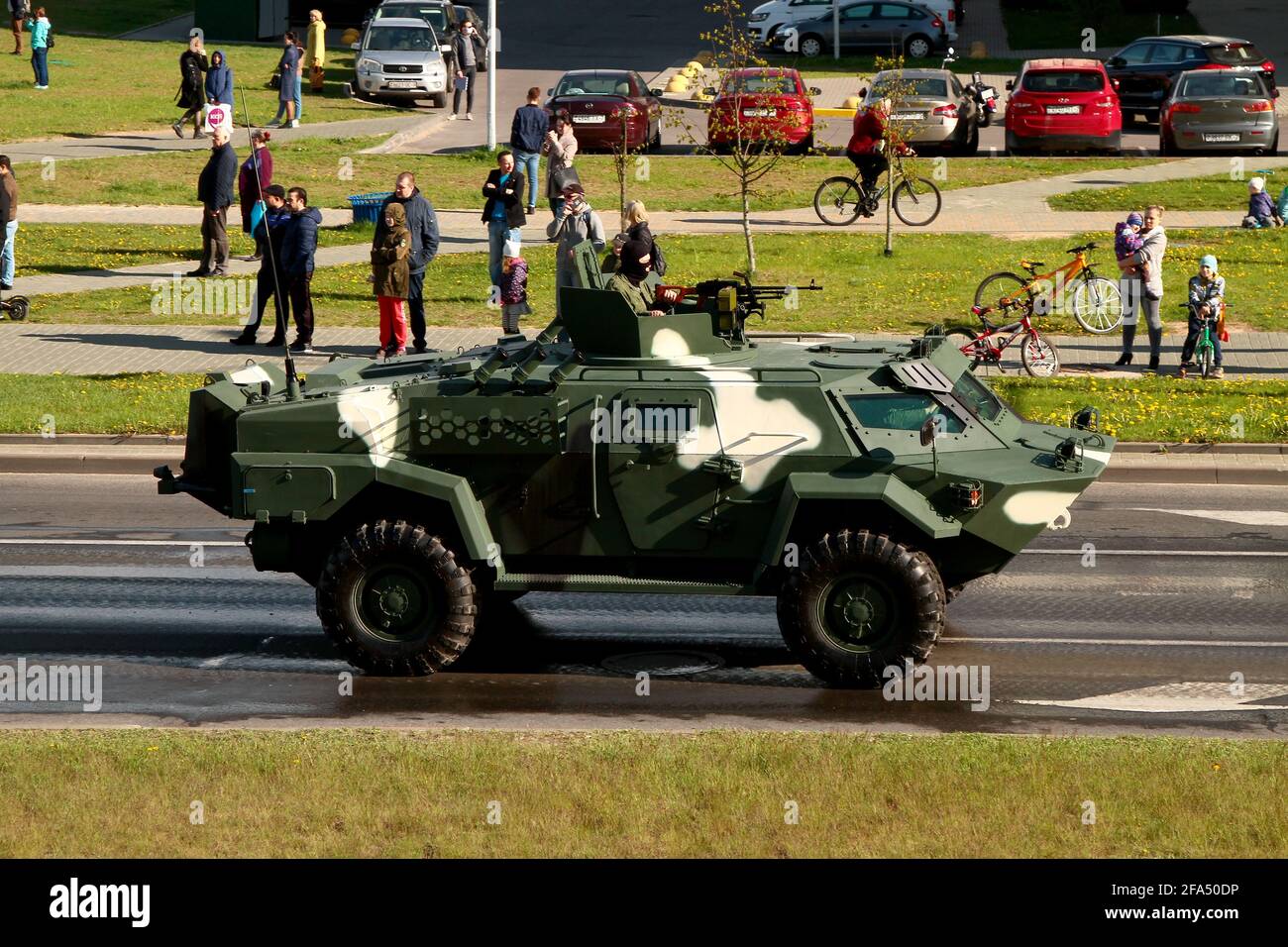 MINSK, BIELORUSSIA - 8 maggio 2020: Preparazione alla Parata nella Giornata della Vittoria. Foto Stock