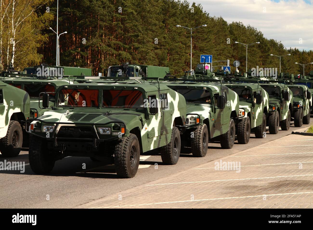 MINSK, BIELORUSSIA - 8 maggio 2020: Preparazione alla Parata nella Giornata della Vittoria. Foto Stock