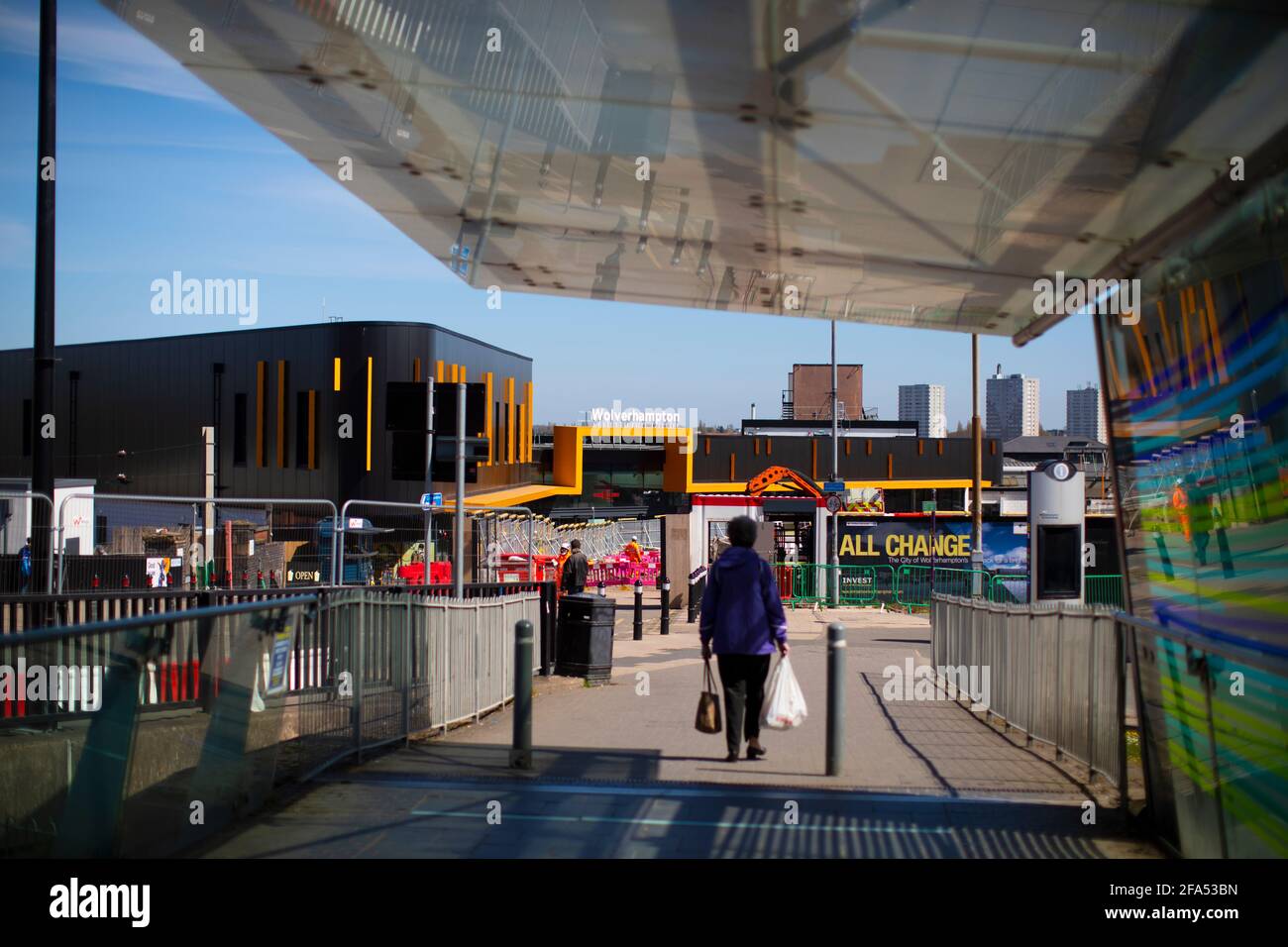 La città di Wolverhampton nelle West Midlands mostra il nuovo edificio della stazione ferroviaria Foto Stock