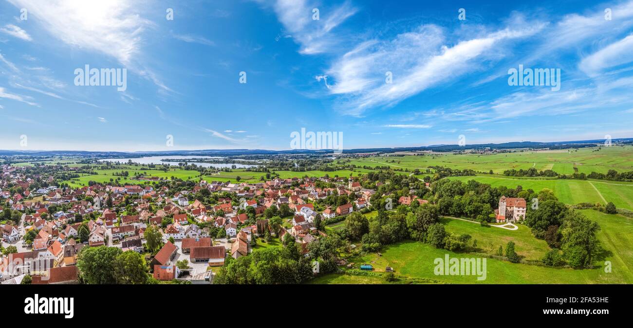 Muhr sul lago - idilliaco villaggio e paesaggio in franconia lake district Foto Stock