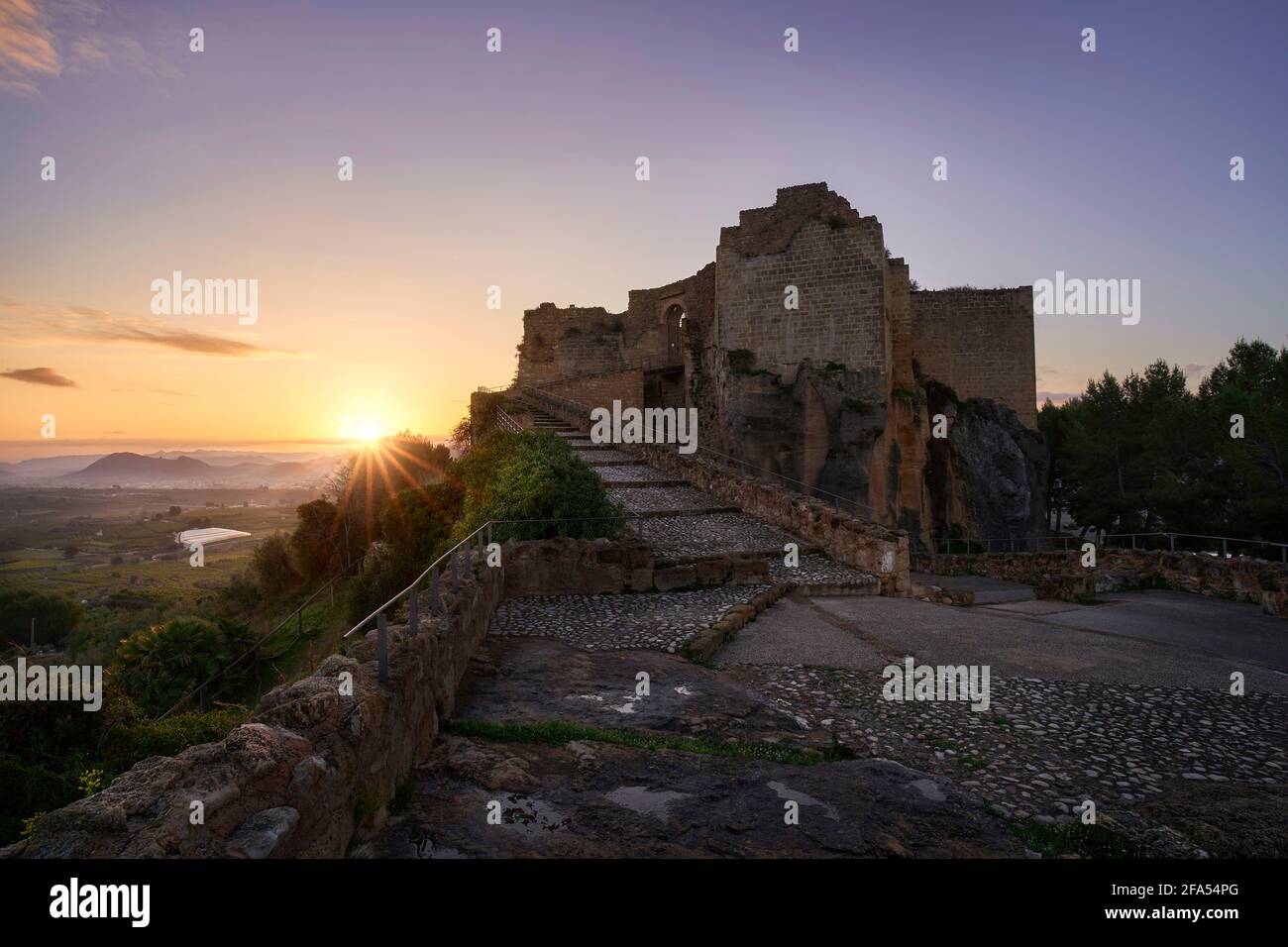 Castello di Montesa all'alba (Valencia - Spagna) Foto Stock