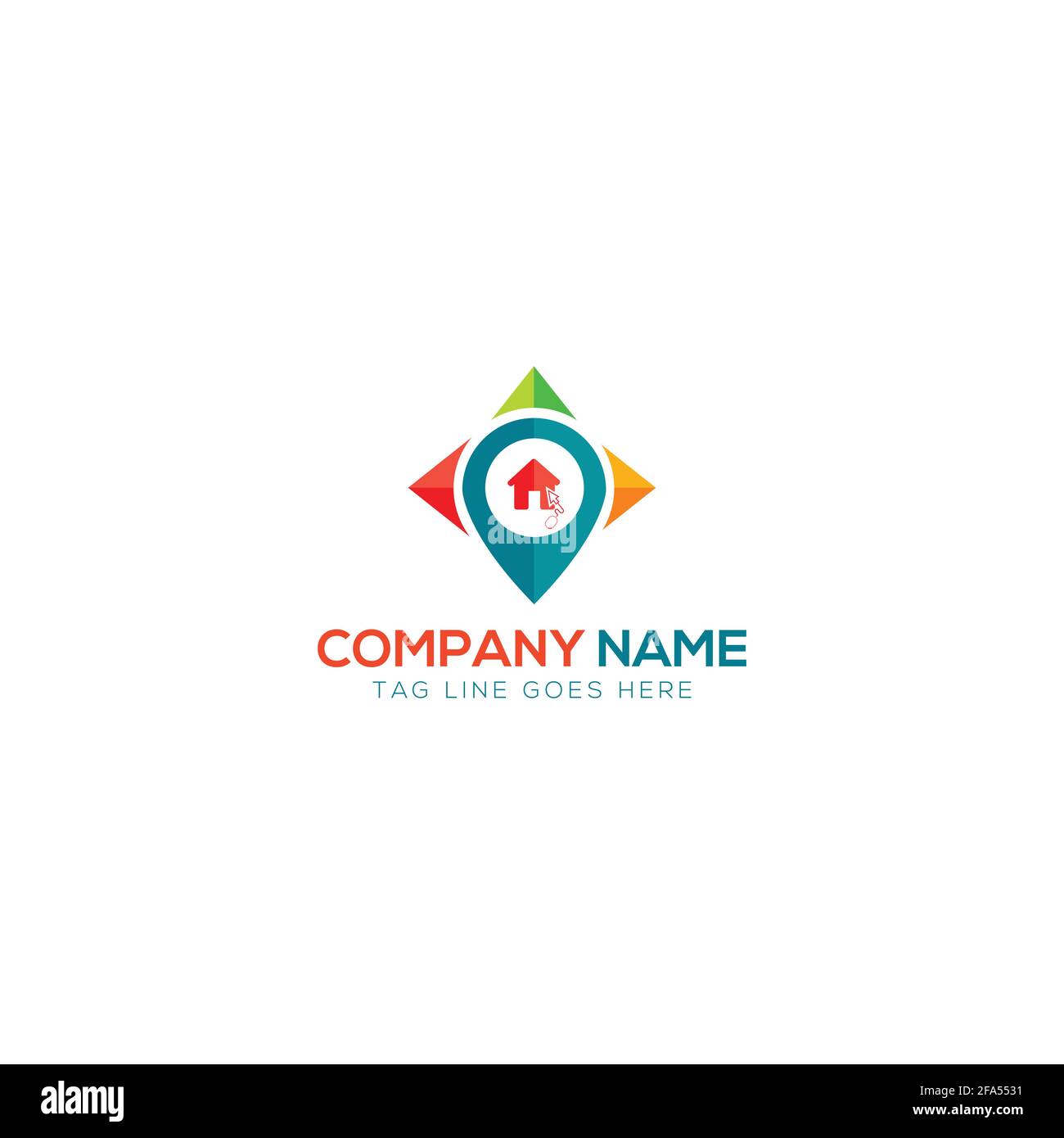 Illustrazione grafica vettoriale di costruzione, riparazione domestica e costruzione Concept Logo , home location logo modello di progettazione Illustrazione Vettoriale