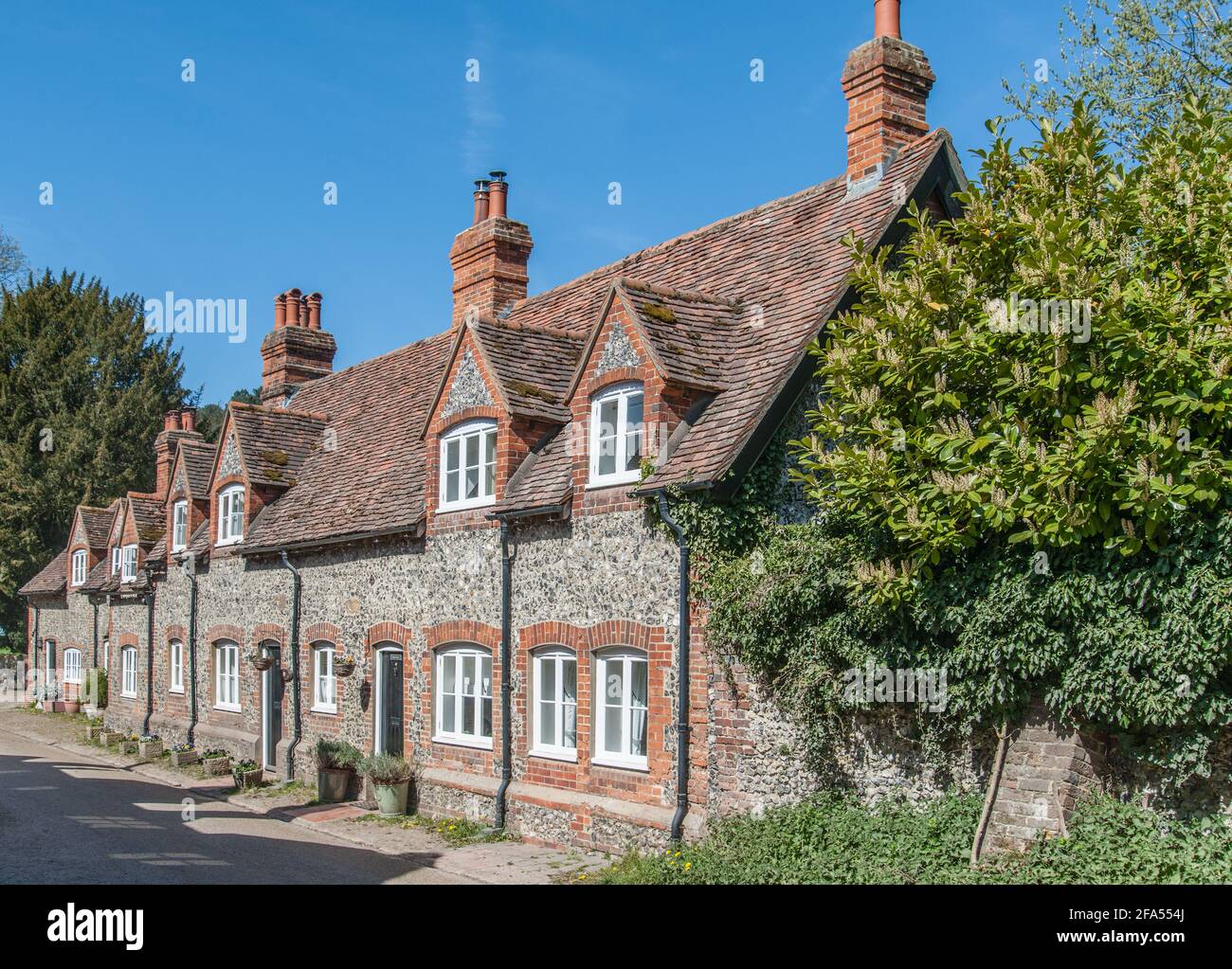 Cottage nel villaggio di Hambleden, Buckinghamshire, Inghilterra. Foto Stock