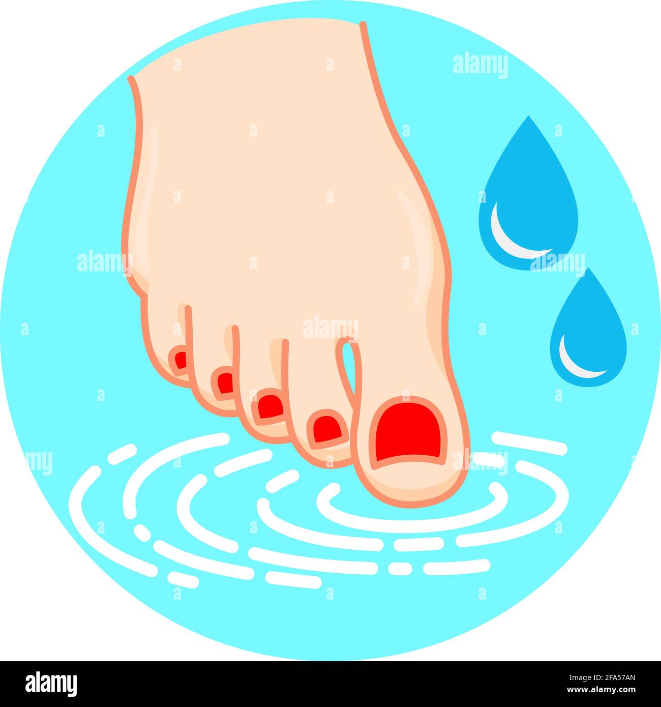 Immagine piatta dell'etichetta della maschera per i piedi, della cura dei piedi e del trattamento Illustrazione Vettoriale