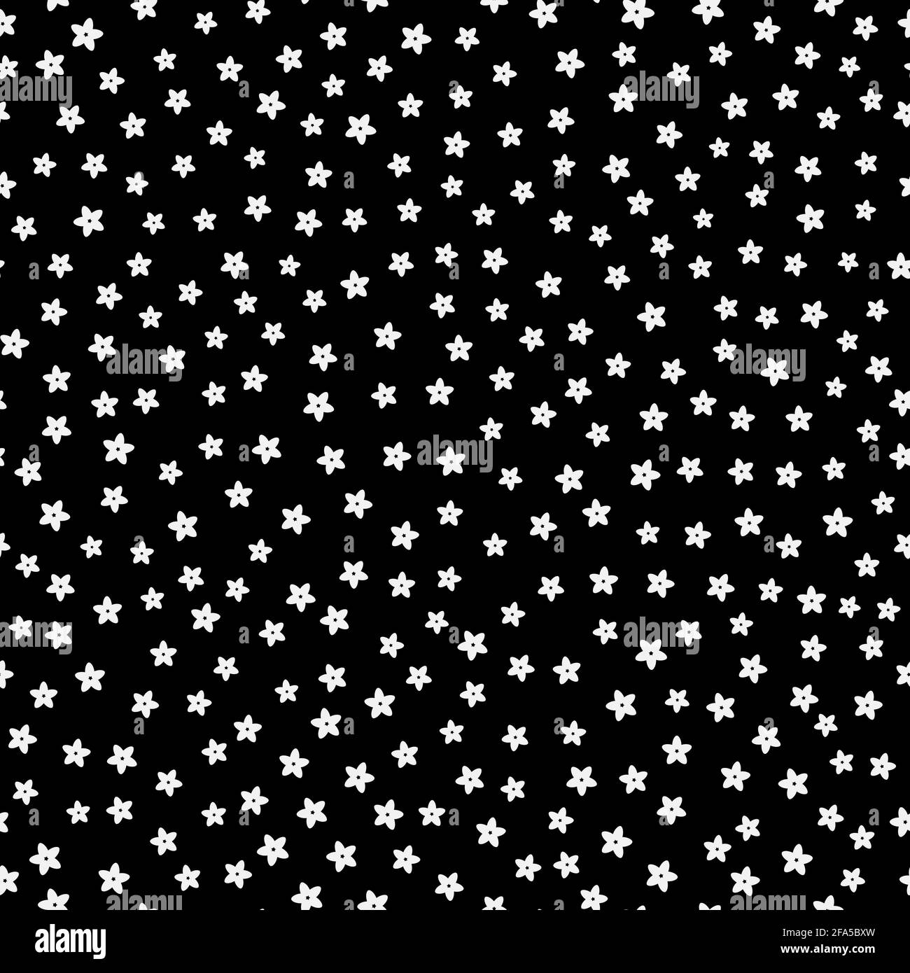 Carino modello in fiore piccolo. Piccoli fiori colorati su sfondo scuro Illustrazione Vettoriale