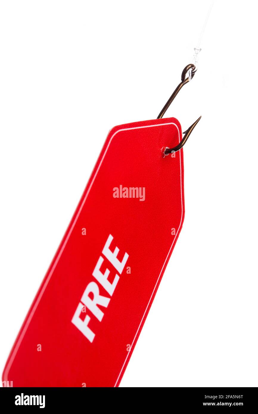 Intrappolare le persone con servizi gratuiti o frodi online gratuite. Foto Stock