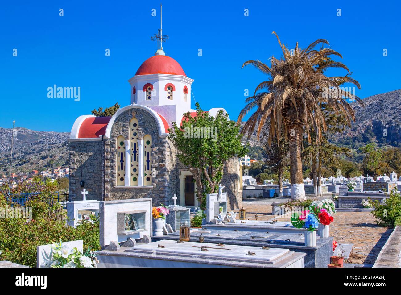 Chiesa ortodossa sull'altopiano di Lassithi, Creta Foto Stock