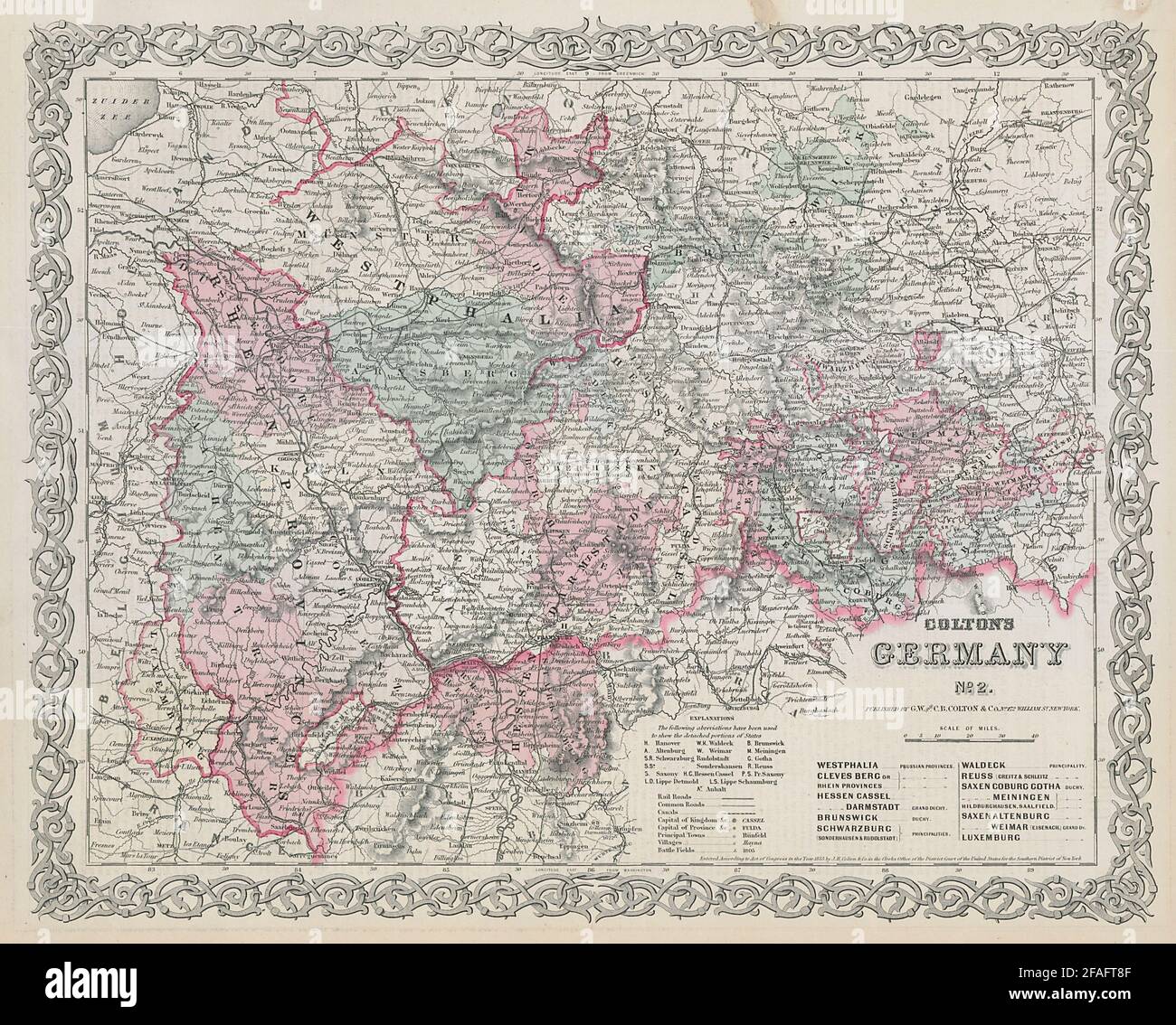 2 Nordrhein-Westfalen Rheinland-Pfalz Thuringen 1869 Foto Stock