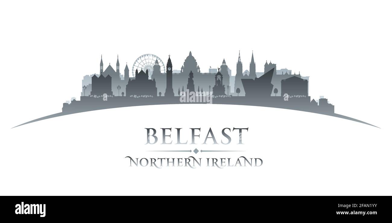 Profilo dello skyline di Belfast nell'Irlanda del Nord. Illustrazione vettoriale Illustrazione Vettoriale