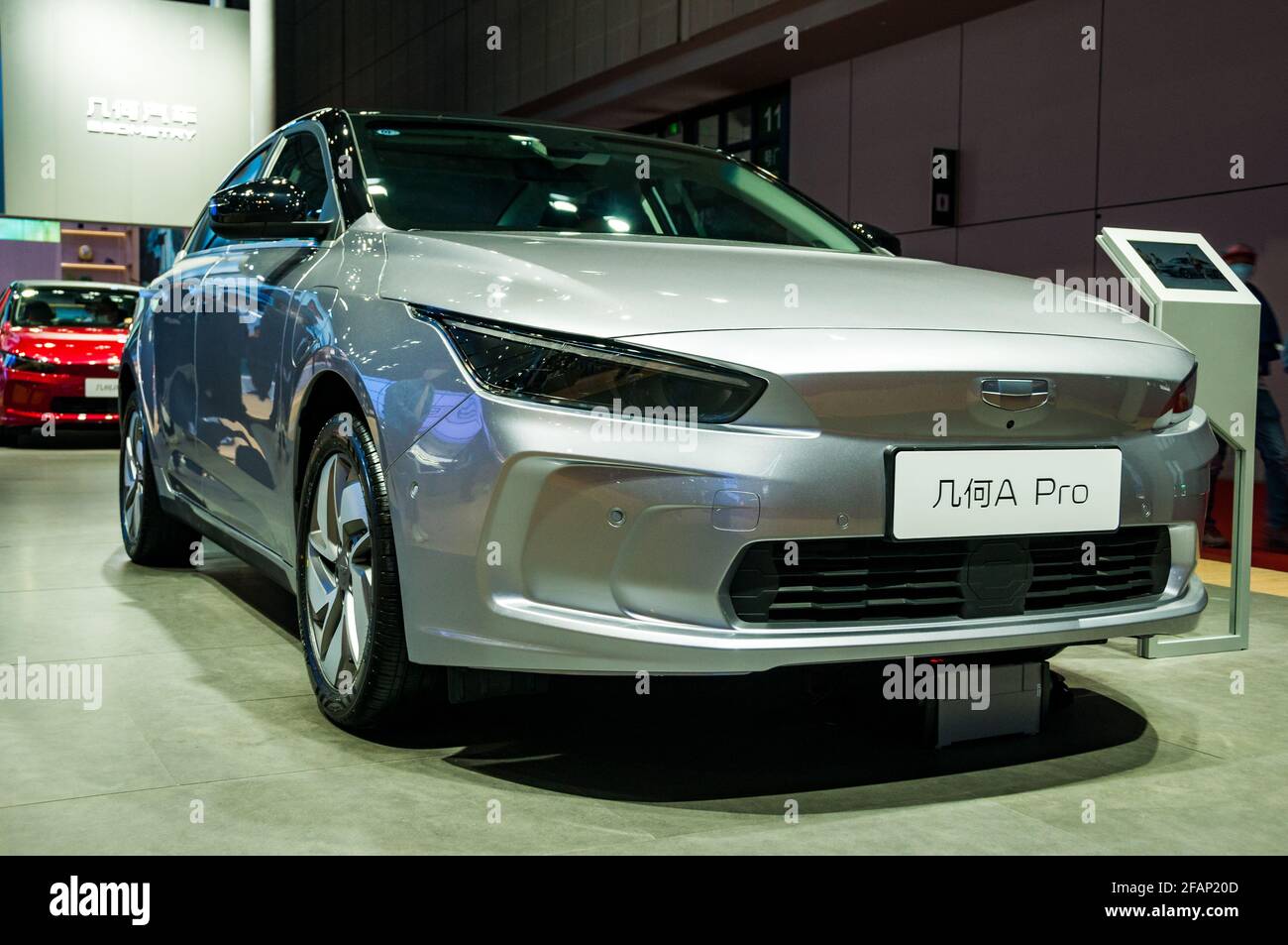 Geely Geometry UN professionista in mostra al 2021 Shanghai Auto Show, Cina. Foto Stock