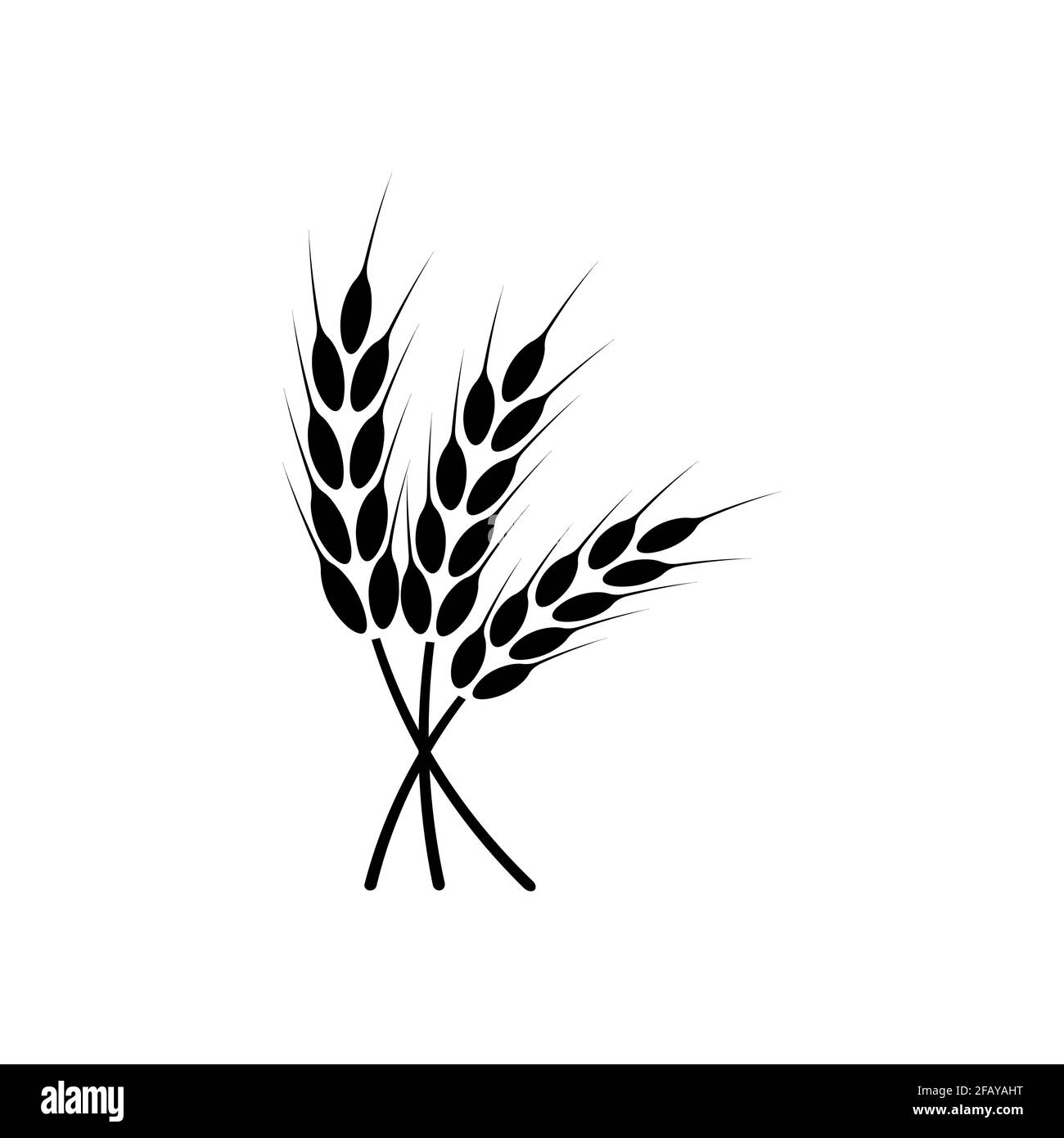 Orecchie di grano. Logo. Illustrazione vettoriale su sfondo bianco isolato. Illustrazione Vettoriale