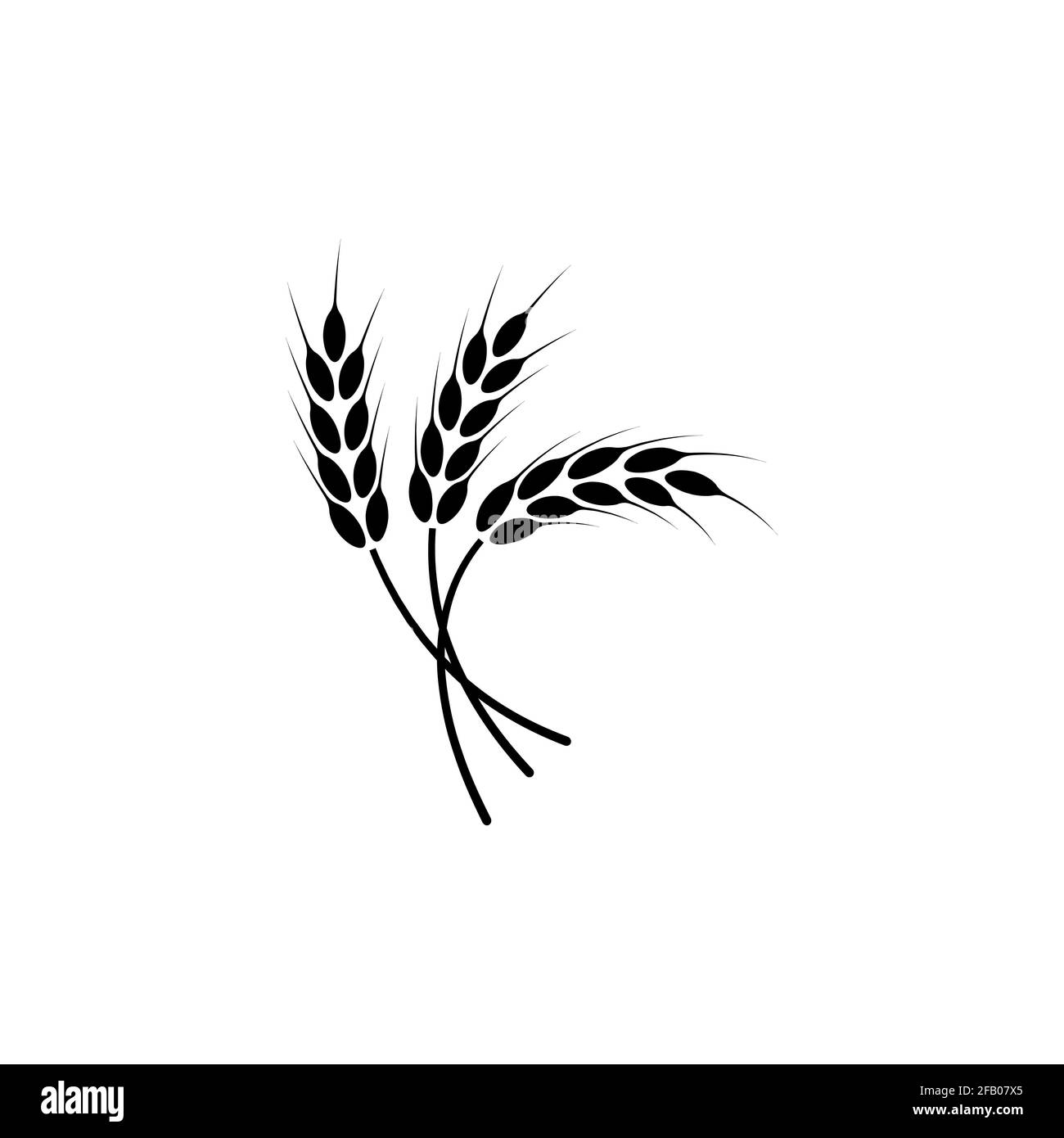 Orecchie di grano. Logo. Illustrazione vettoriale su sfondo bianco isolato. Illustrazione Vettoriale