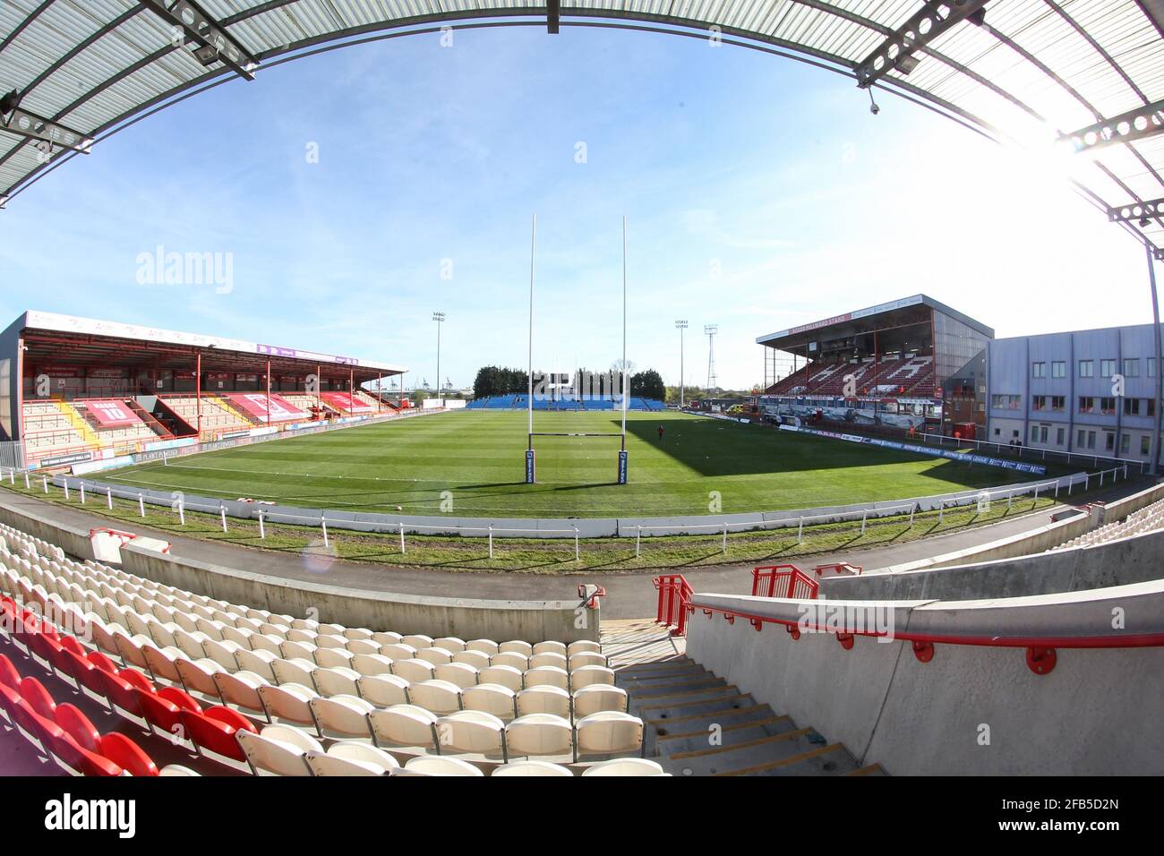 Vista generale a terra all'Hull College Craven Park prima dell'appuntamento di stasera, il 23/2021. (Foto di David Greaves/News Images/Sipa USA) Credit: Sipa USA/Alamy Live News Foto Stock