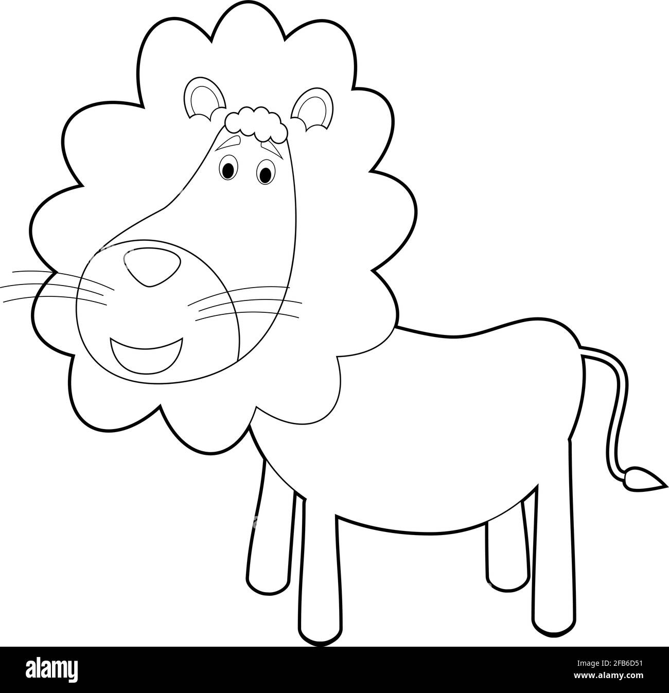 Disegni facili da colorare di animali per bambini piccoli: Leone Immagine e  Vettoriale - Alamy