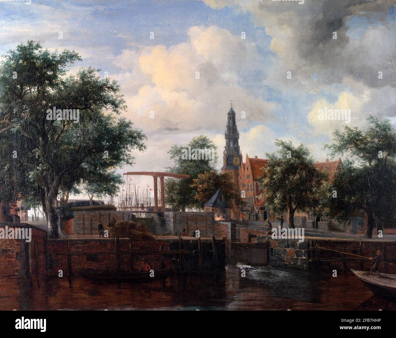 The Haarlem Lock, Amsterdam - Meindert Hobbema, circa 1665 Foto Stock