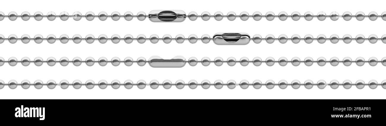 Catene a cordolo senza giunture isolate su sfondo bianco illustrazione 3D Foto Stock