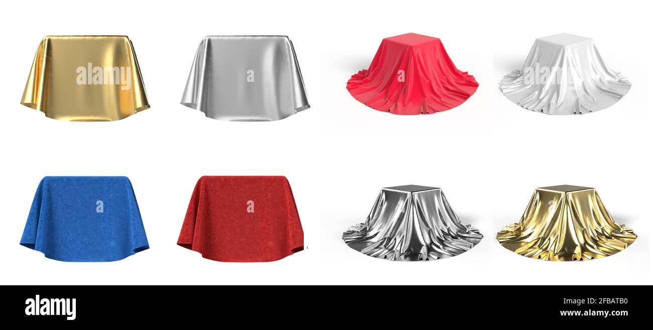 Scatola coperta con disegno 3D in tessuto satinato Foto Stock