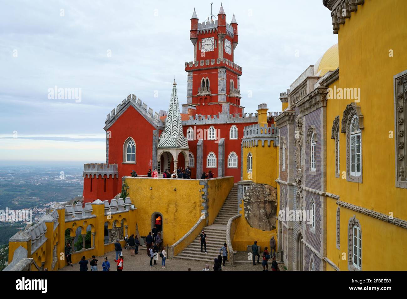 Pena Palace in portoghese Sintra Foto Stock