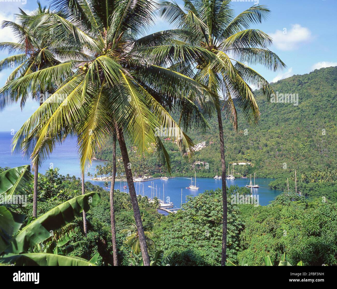 Marigot Bay, vicino a Castries, Castries Quarter, Santa Lucia, Caribea Foto Stock
