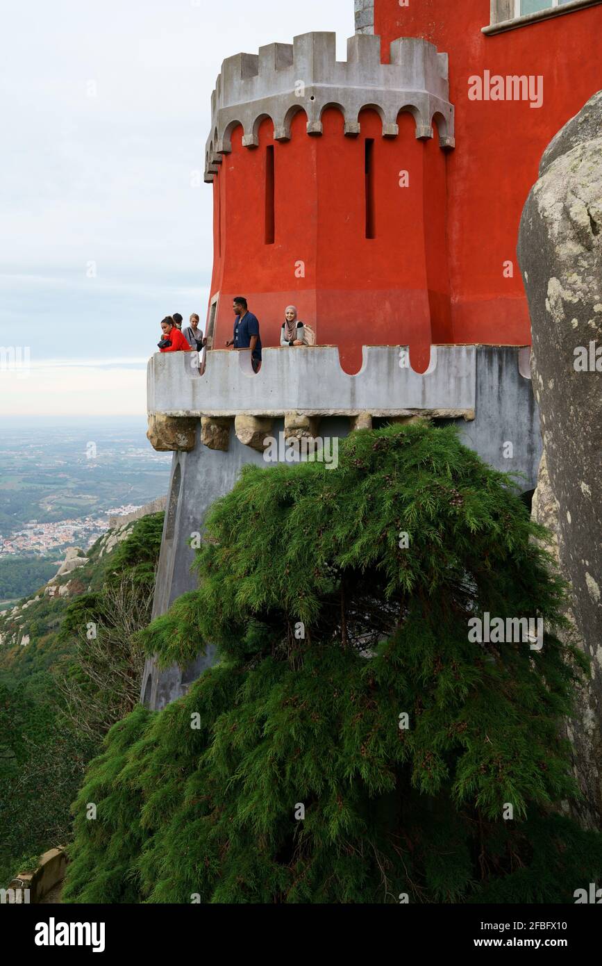 Pena Palace in portoghese Sintra Foto Stock