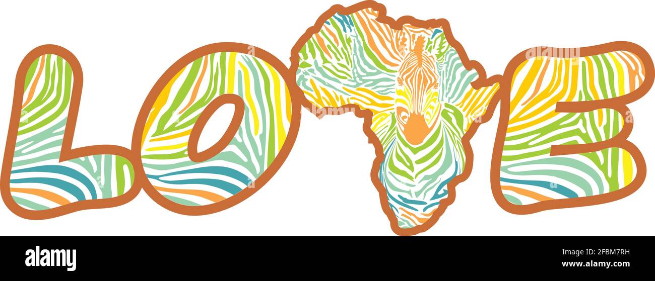 Amore per le zebre africane selvagge Illustrazione Vettoriale
