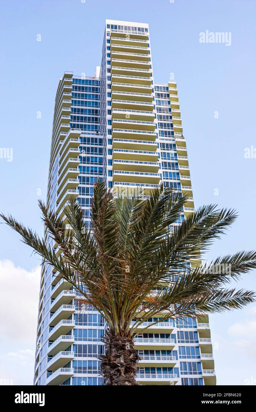 Miami Beach Florida, South Pointe SoFi Point, Continuum alto edificio torre condominio residenziale condomini, Foto Stock