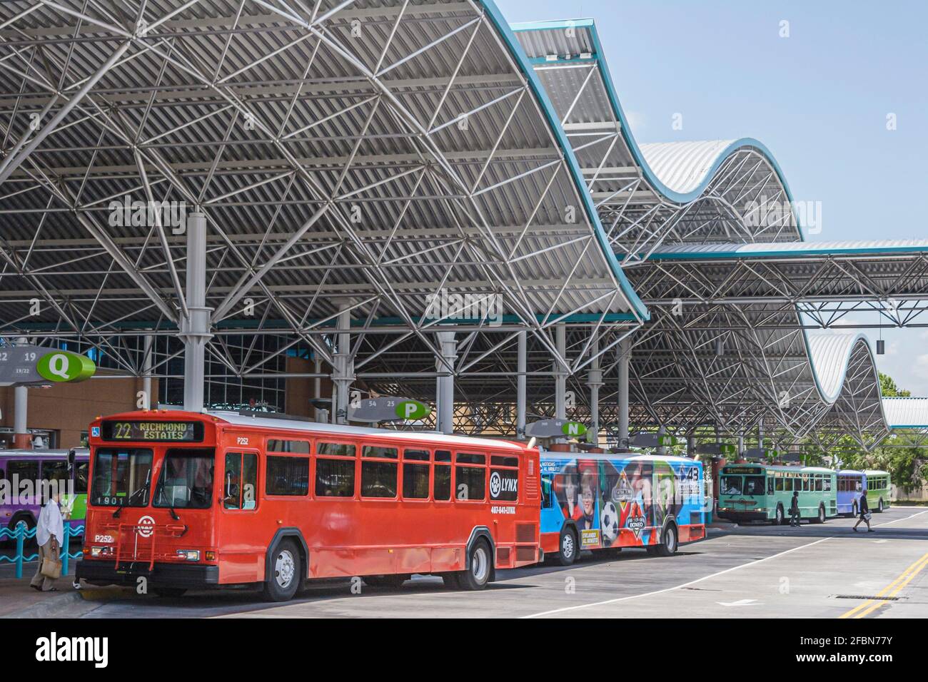 Orlando Florida, Lynx Station autobus di sistema di trasporto pubblico, Foto Stock