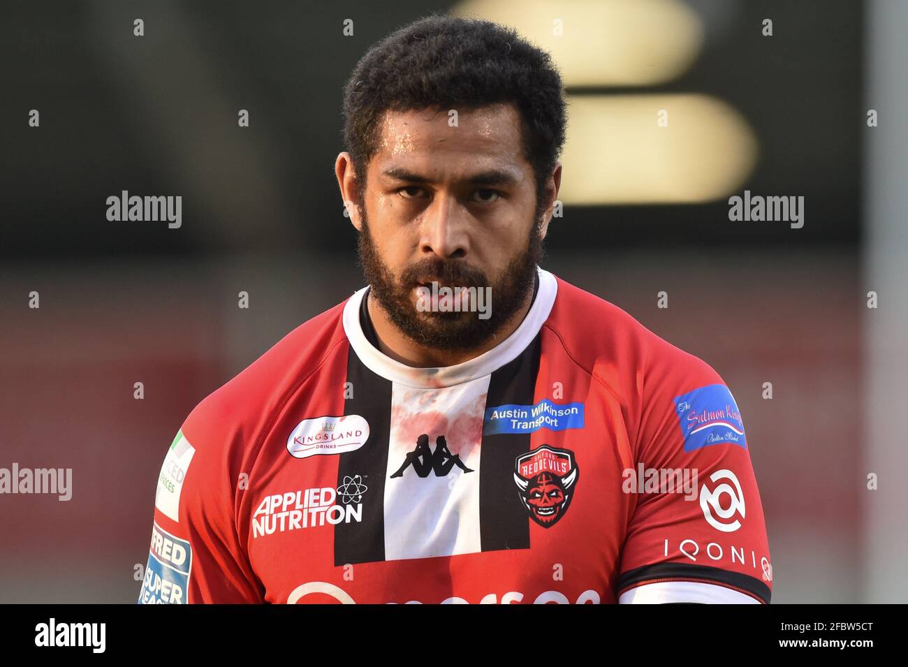 Eccles, Regno Unito. 23 Apr 2021. Sebastine Ikahihifo (10) di Salford Red Devils durante il gioco a Eccles, Regno Unito, il 23/04/2021. (Foto di Richard Long/News Images/Sipa USA) Credit: Sipa USA/Alamy Live News Foto Stock