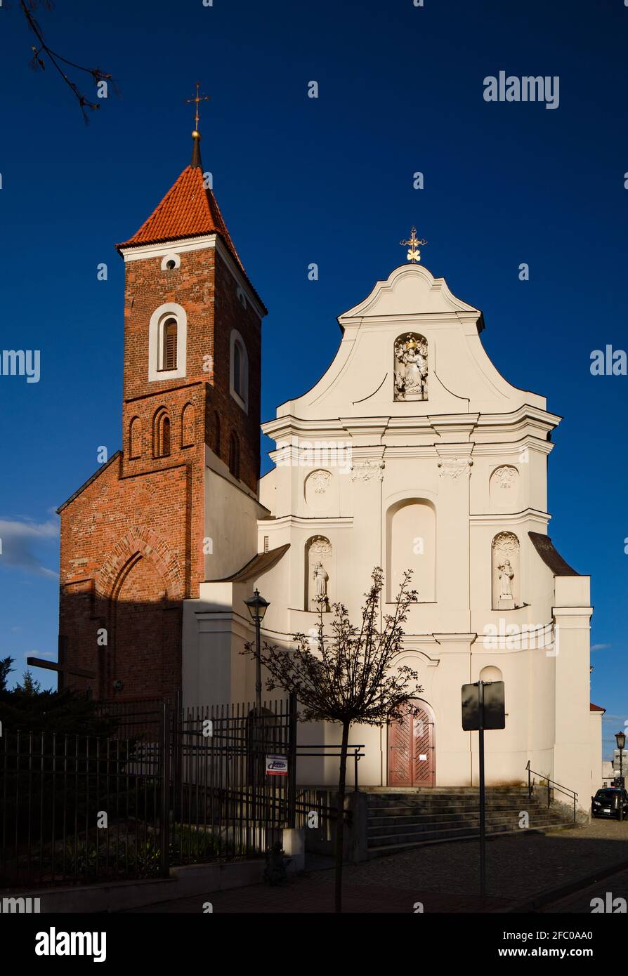 Chiesa francescana di Gniezno, Polonia. Architettura barocca nel centro storico. Foto Stock