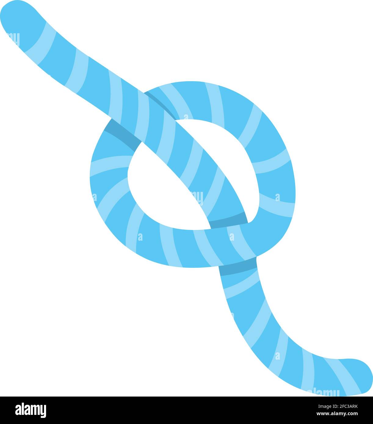 Emoticon vettoriale illustrazione di un nodo azzurro Illustrazione Vettoriale