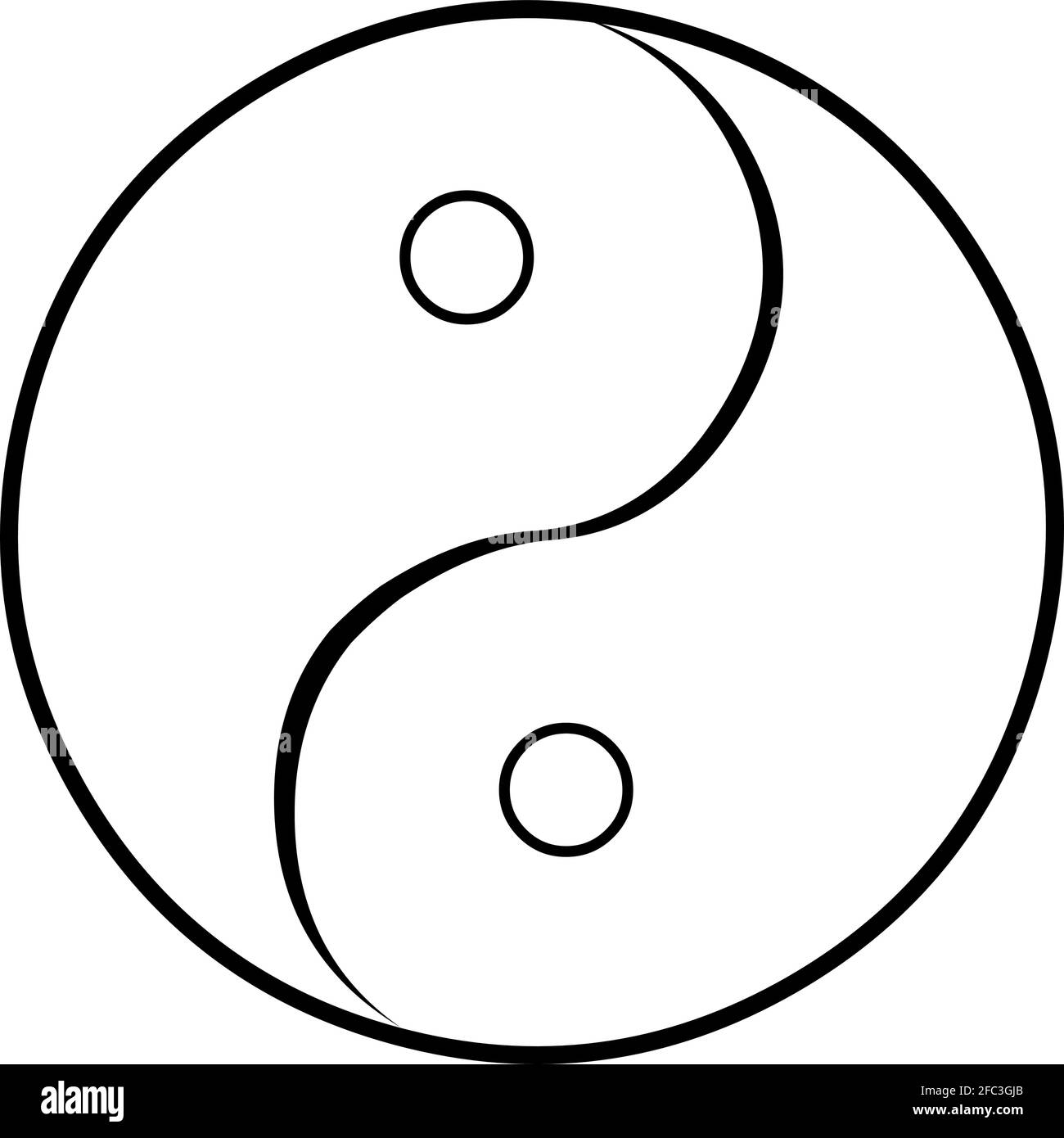 Illustrazione vettoriale dei contorni del simbolo yin yang Illustrazione Vettoriale
