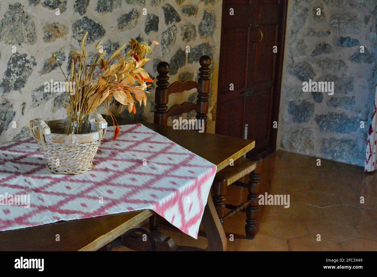 Sala da pranzo in stile country. Foto Stock