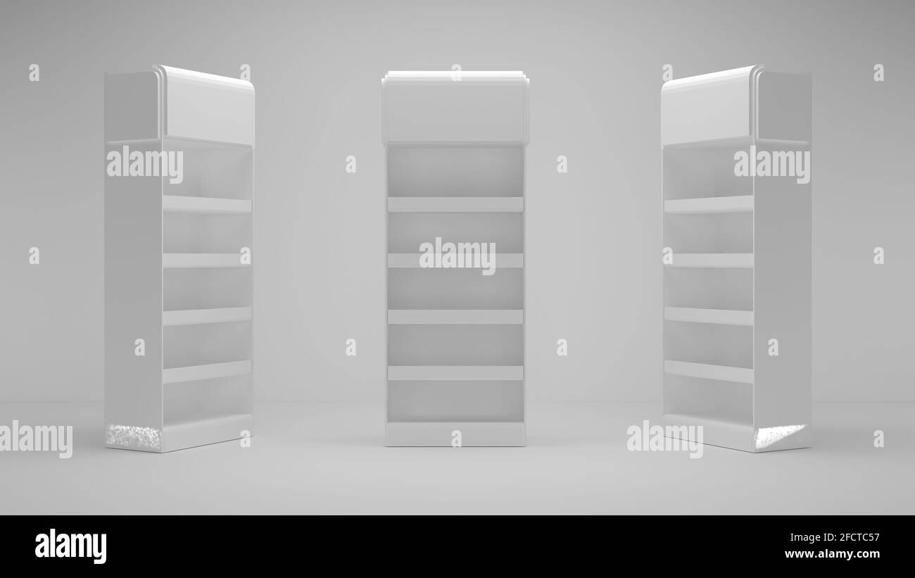 Gondola Mostra per Super Markets 3D Illustrazione Foto Stock