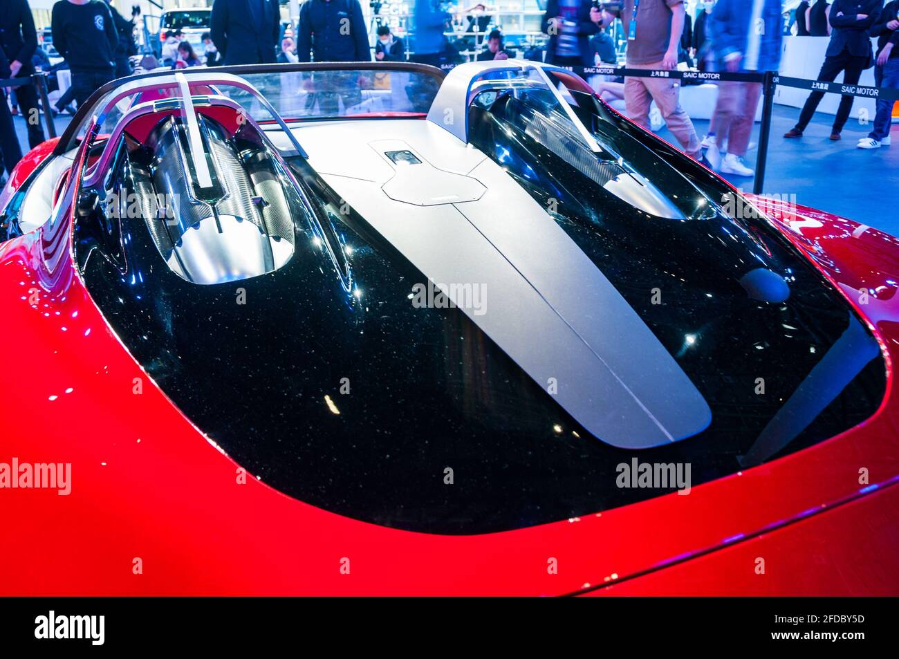 MG Cyberster Electric Roadster Concept in mostra al 2021 Shanghai Auto Show, Cina. Foto Stock