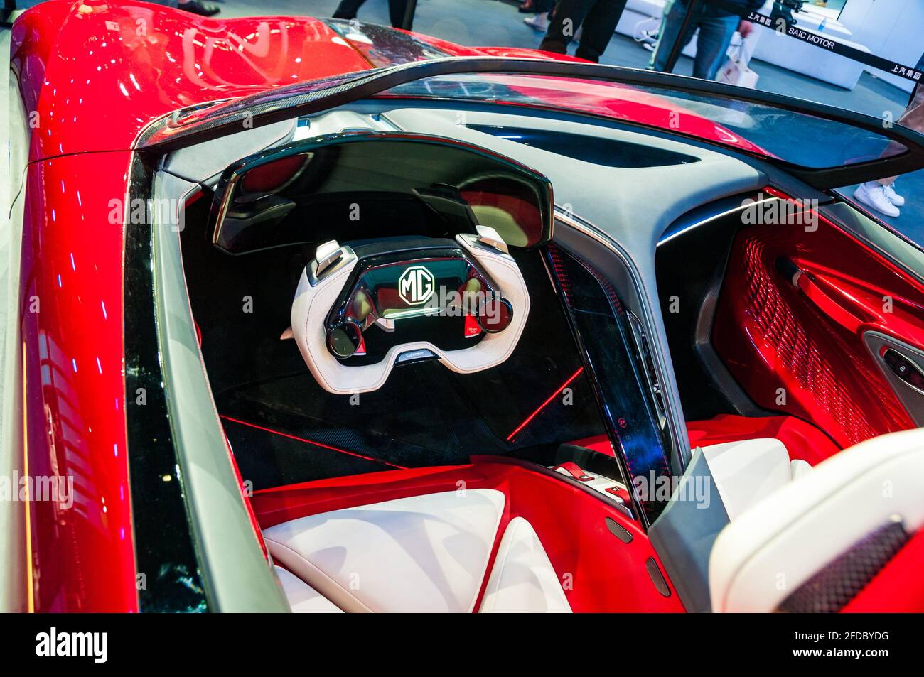 MG Cyberster Electric Roadster Concept in mostra al 2021 Shanghai Auto Show, Cina. Foto Stock